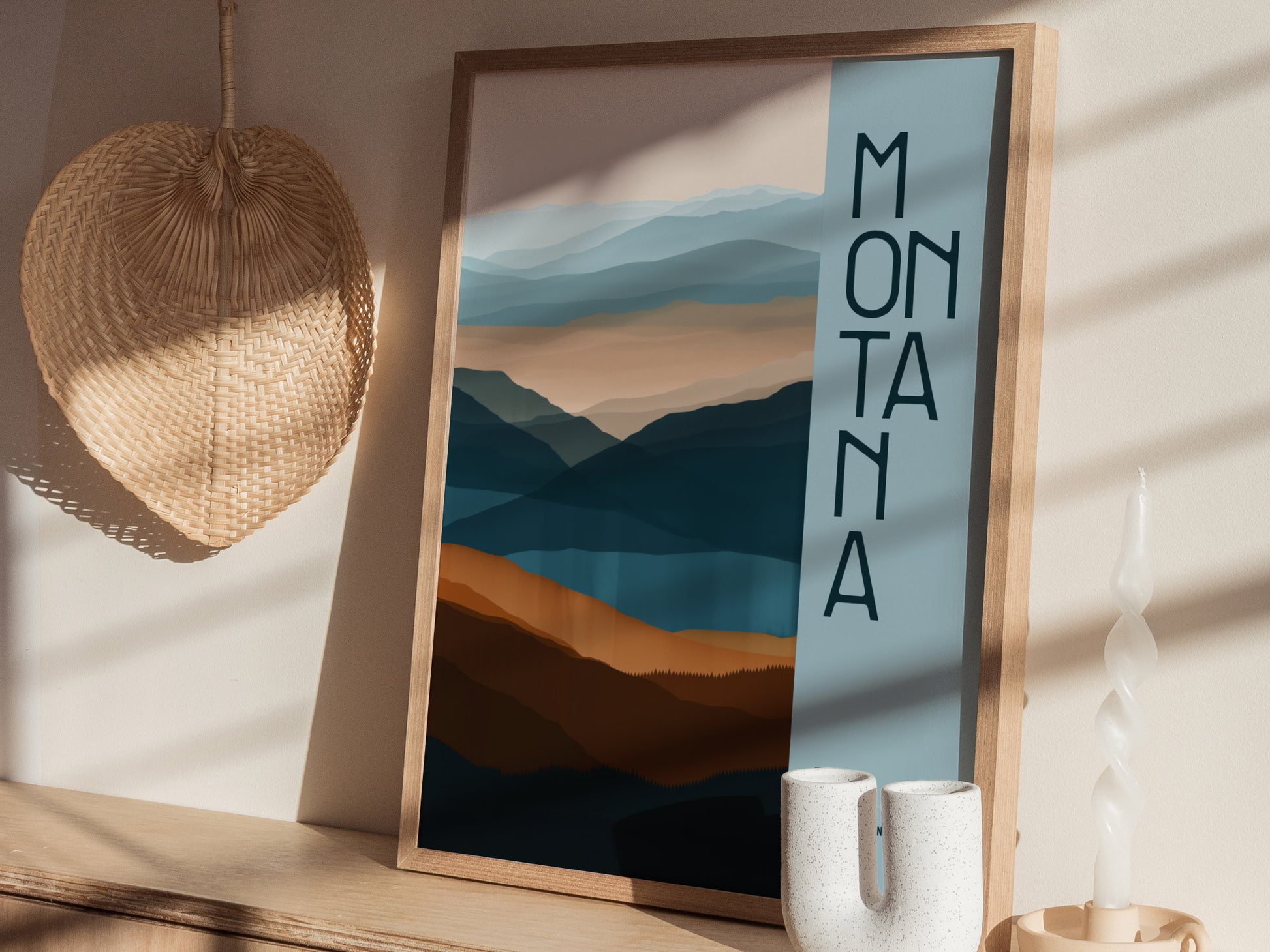 Montana Minimalist Poster | Big Sky State Wall Art
