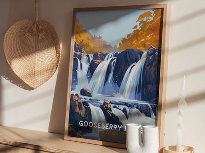 Gooseberry Falls Poster | Minnesota Waterfall Wall Art | Framed or Unframed