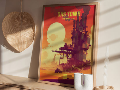 Gas Town Poster | Mad Max Wasteland Wall Art | Framed or Unframed
