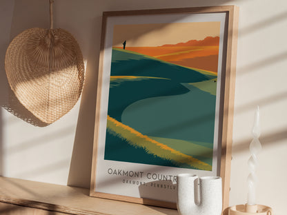 Oakmont Country Club Matte Border Poster | Oakmont, Pennsylvania Golf Course Print Wall Art — styled in a modern interior