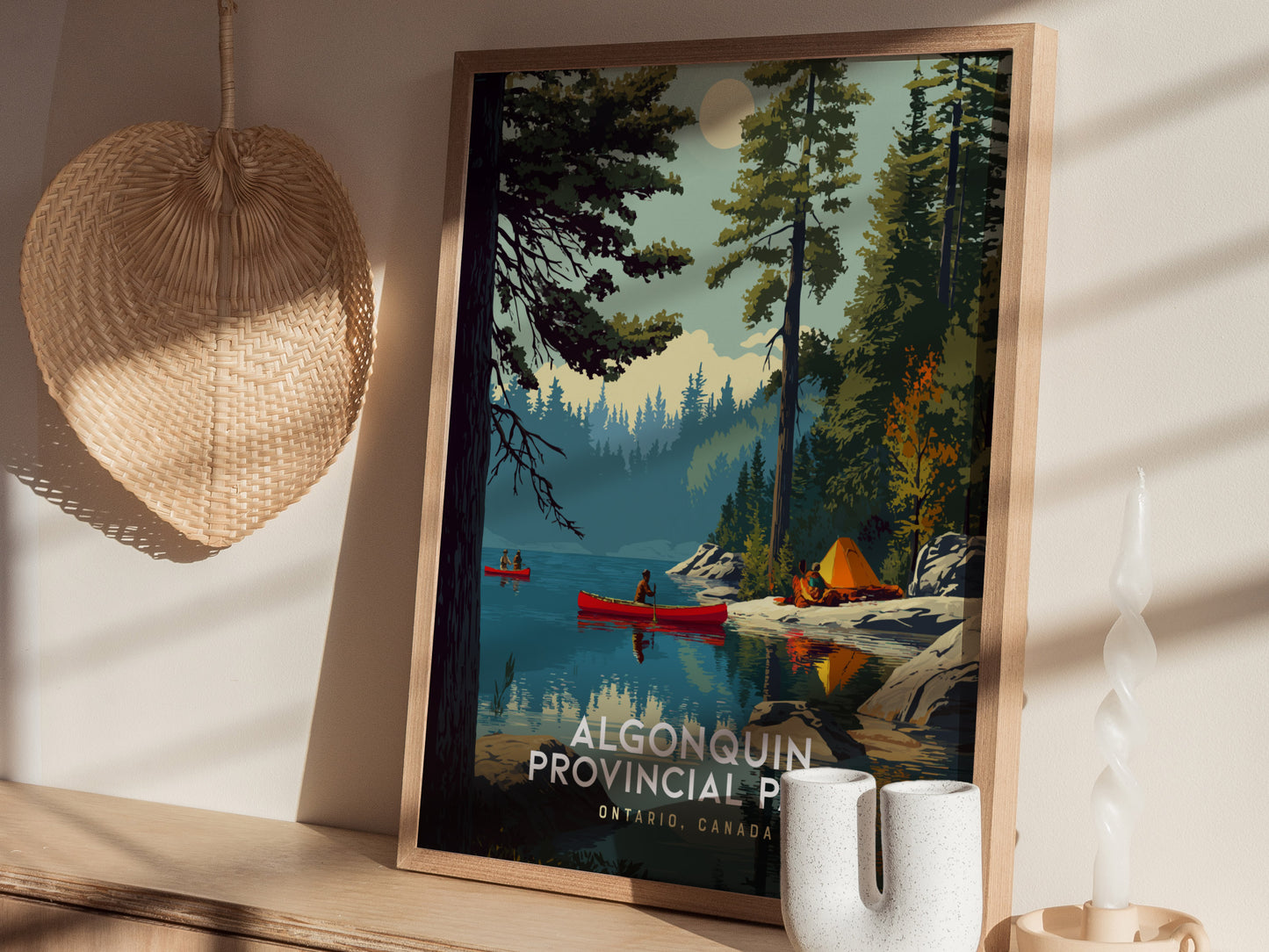 Algonquin Provincial Park Canada Poster | Canoe Camping Ontario Wall Art | Framed or Unframed