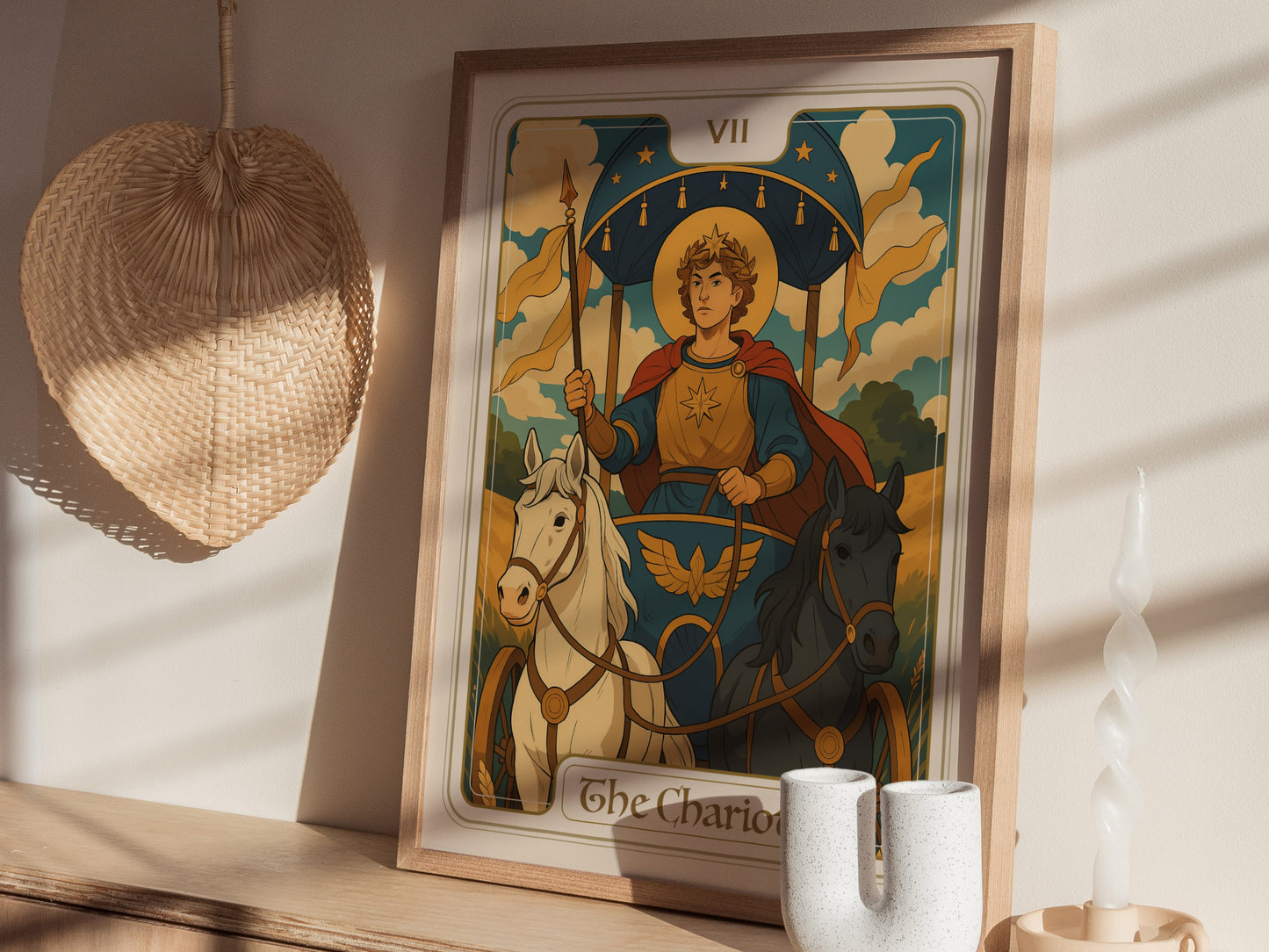 The Chariot Tarot Poster | Major Arcana Card VII | Victory Willpower Wall Art