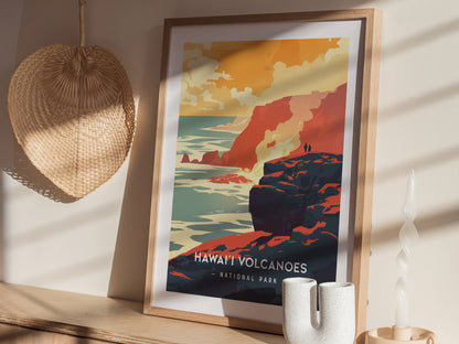 Hawaii Volcanoes Minimalist Poster | National Park Modern Wall Art