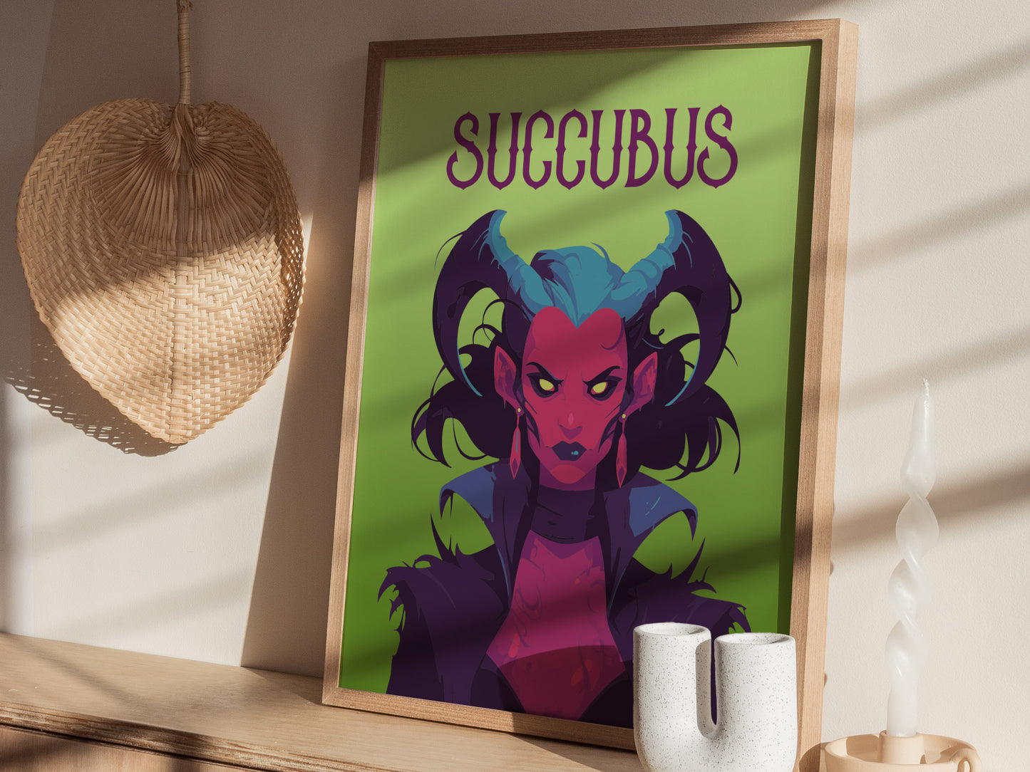 Succubus Fantasy Poster | Dark Fantasy Art D&D RPG Game Room Gift