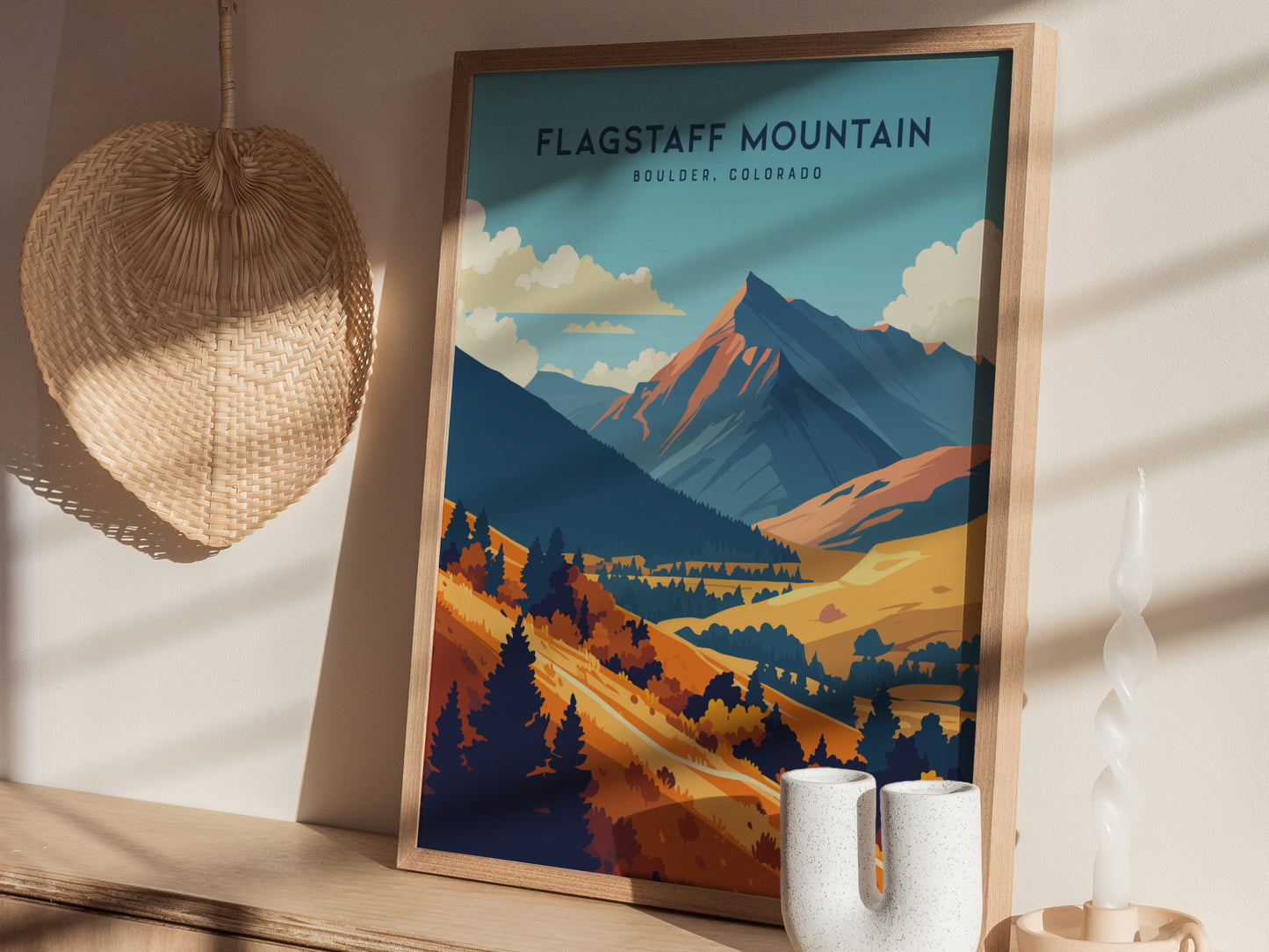 Flagstaff Mountain Poster | Boulder Colorado Wall Art | Framed or Unframed