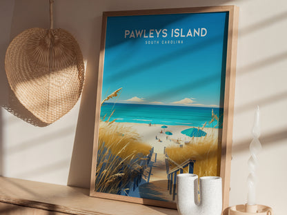 Pawleys Island South Carolina Poster | Coastal Beach Wall Art Print