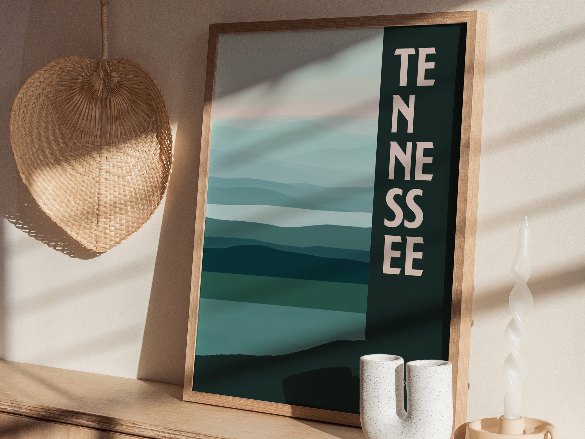 Tennessee Poster | Volunteer State Minimalist Abstract Art | TN Smokies