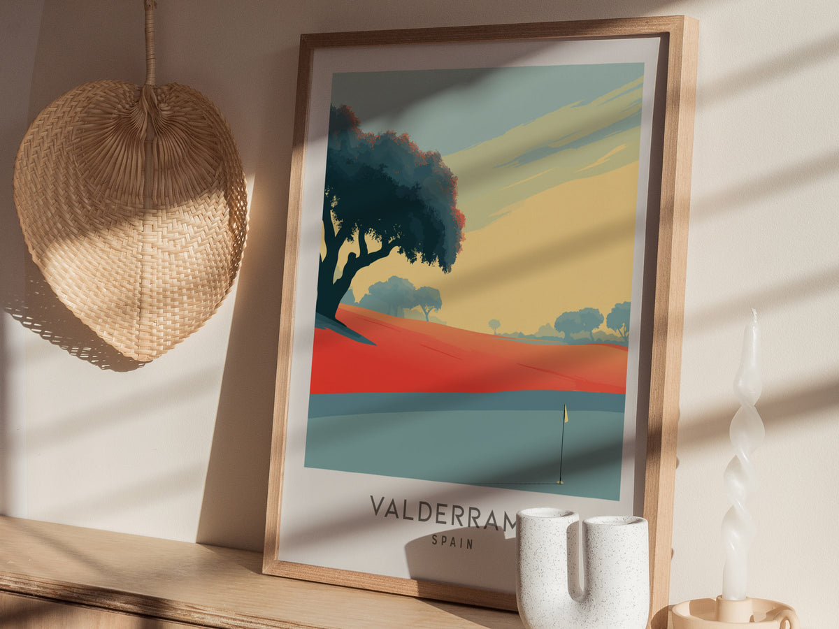 Valderrama Matte Border Poster | Spain Travel Wall Art — styled in a modern interior