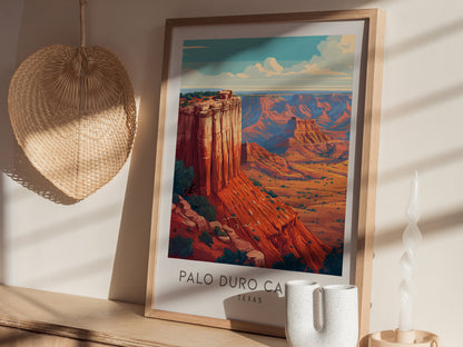 Palo Duro Canyon Matte Border Poster | Texas Travel Wall Art — styled in a modern interior