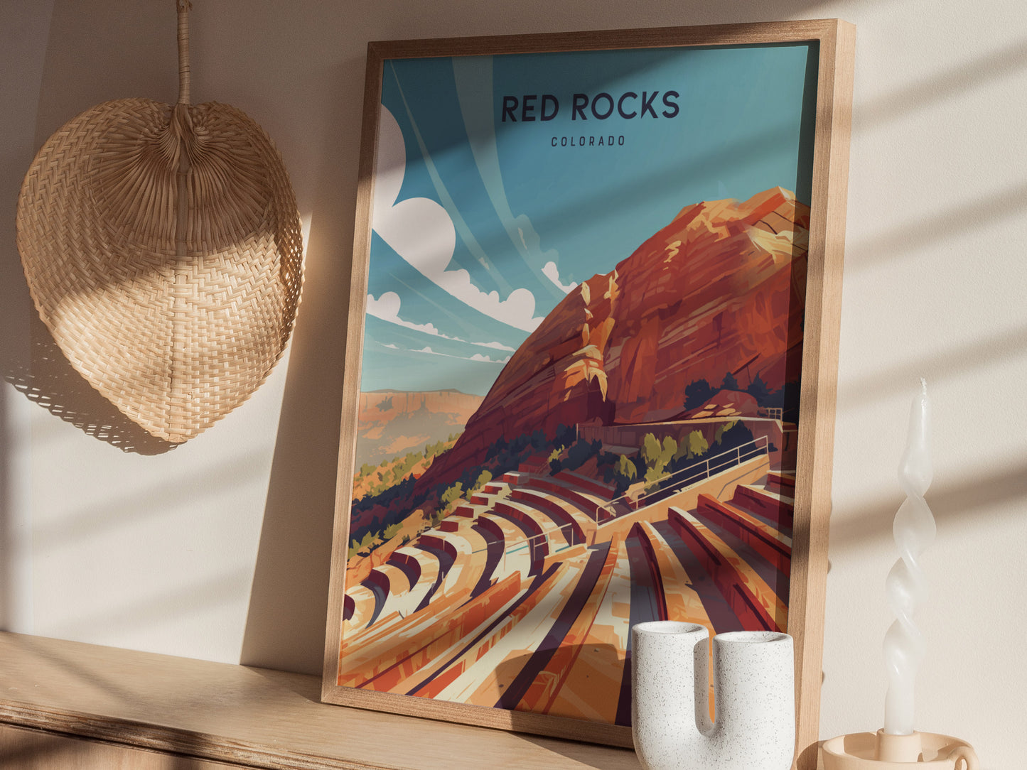 Red Rocks Amphitheatre Poster | Modern Colorado Concert Wall Art