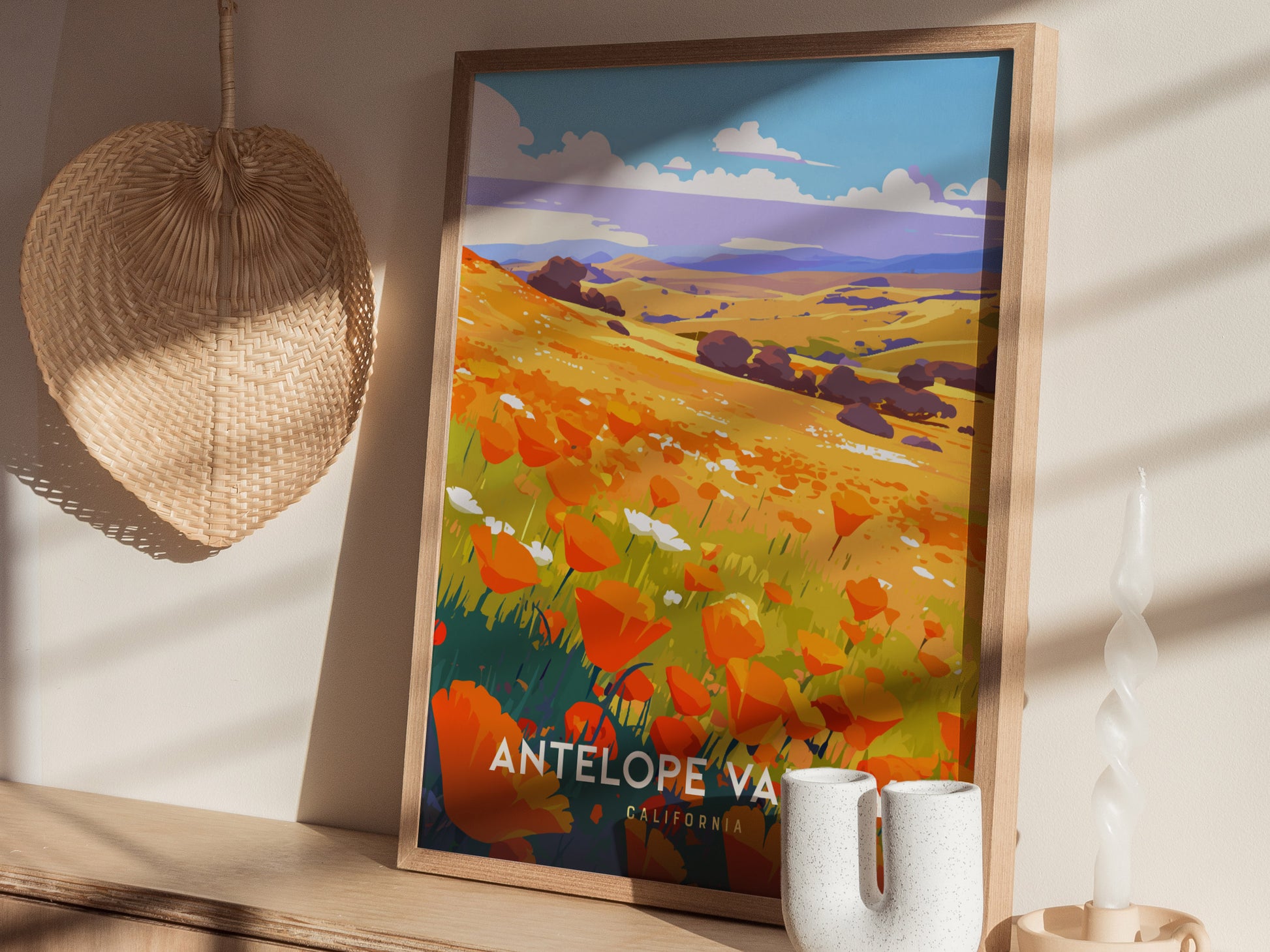 Antelope Valley Poppy Field Poster | California Super Bloom Wall Art | Framed or Unframed