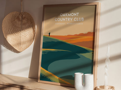 Oakmont Country Club, Oakmont, Pennsylvania Poster | Classic Links Golfer Gift Wall Art — styled in a modern interior
