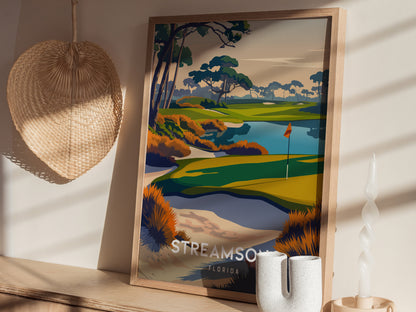 Streamsong, Florida Poster | Links Poster & Golfer Gift Wall Art — styled in a modern interior