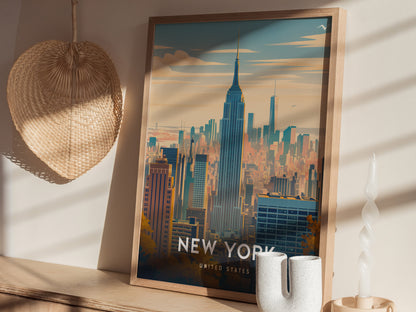 New York City Poster | NYC Skyline Wall Art Print