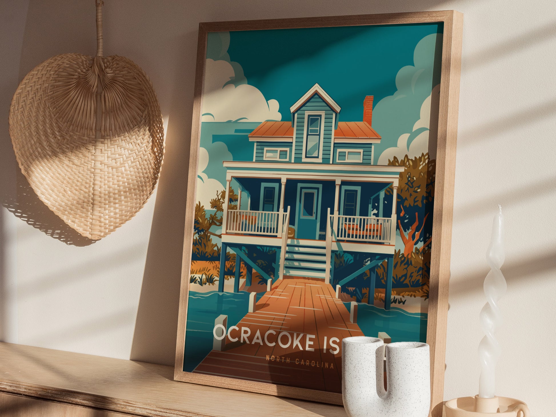 Ocracoke Island Poster | Outer Banks North Carolina Wall Art Print