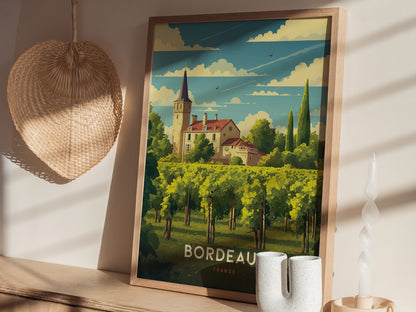 Bordeaux France Winery Travel Print | Wine Country Wall Art | Framed or Unframed