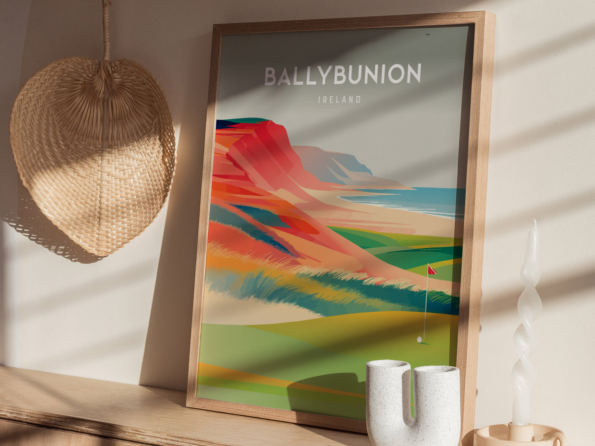 Ballybunion, Ireland Poster | Links Poster & Golfer Gift Wall Art — styled in a modern interior