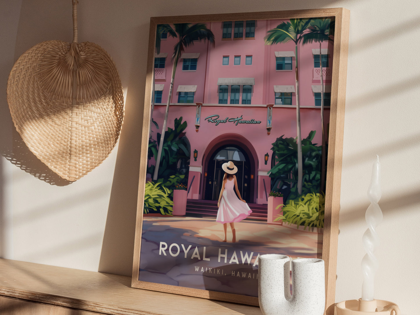 Royal Hawaiian Hotel Poster | Waikiki Pink Palace | Hawaii Romance Gift