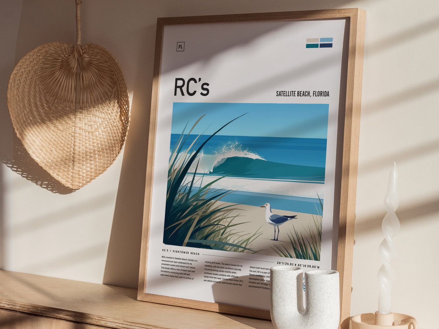 RC's Surf Spot Poster | Satellite Beach Florida Surfer Art