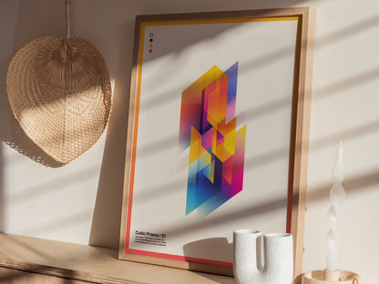Cubic Prisms / 01 | Modern Minimalist Poster | Abstract Geometric Wall Art | Framed or Unframed