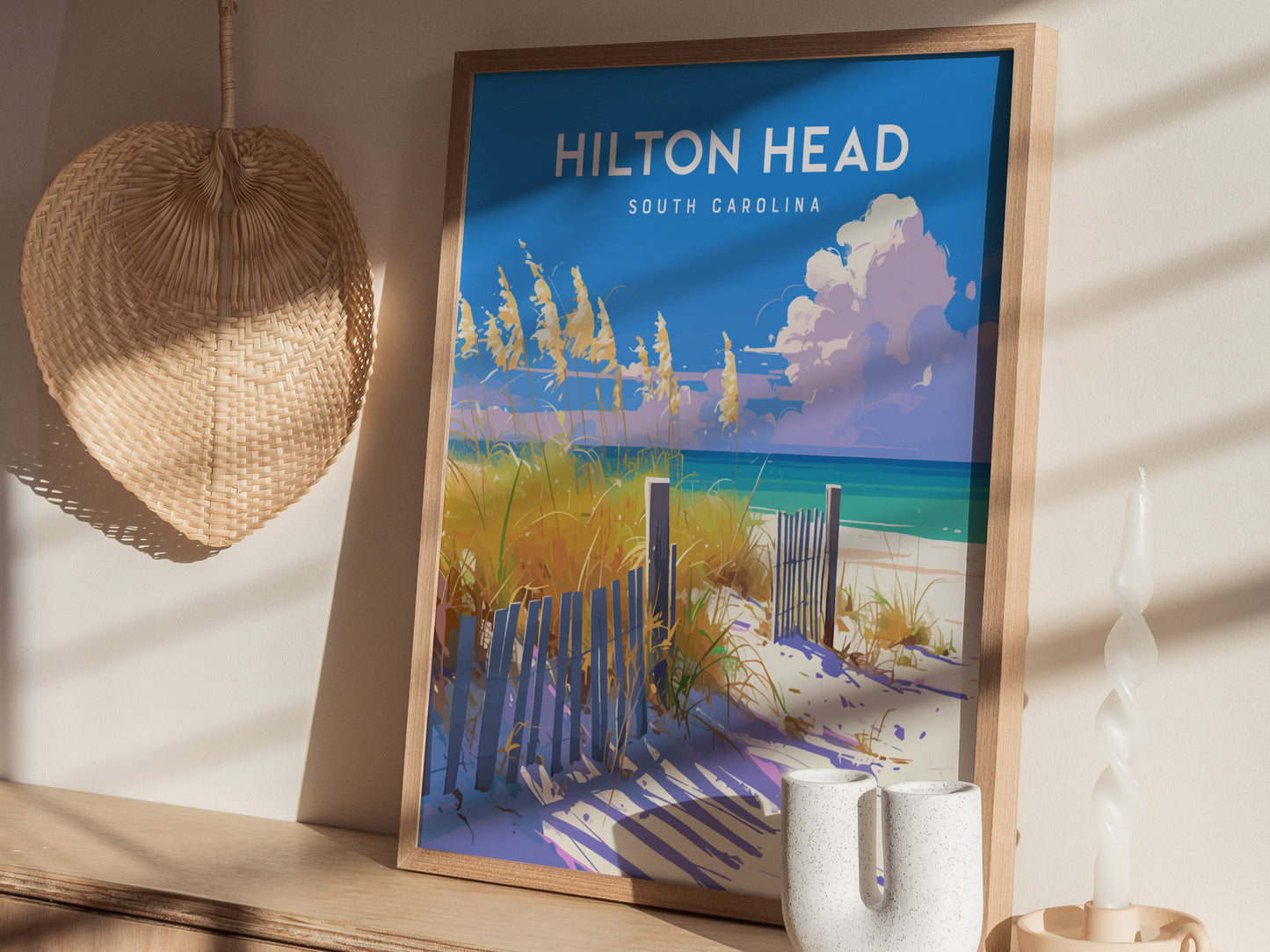 Hilton Head Coligny Beach Poster | South Carolina Coastal Wall Art