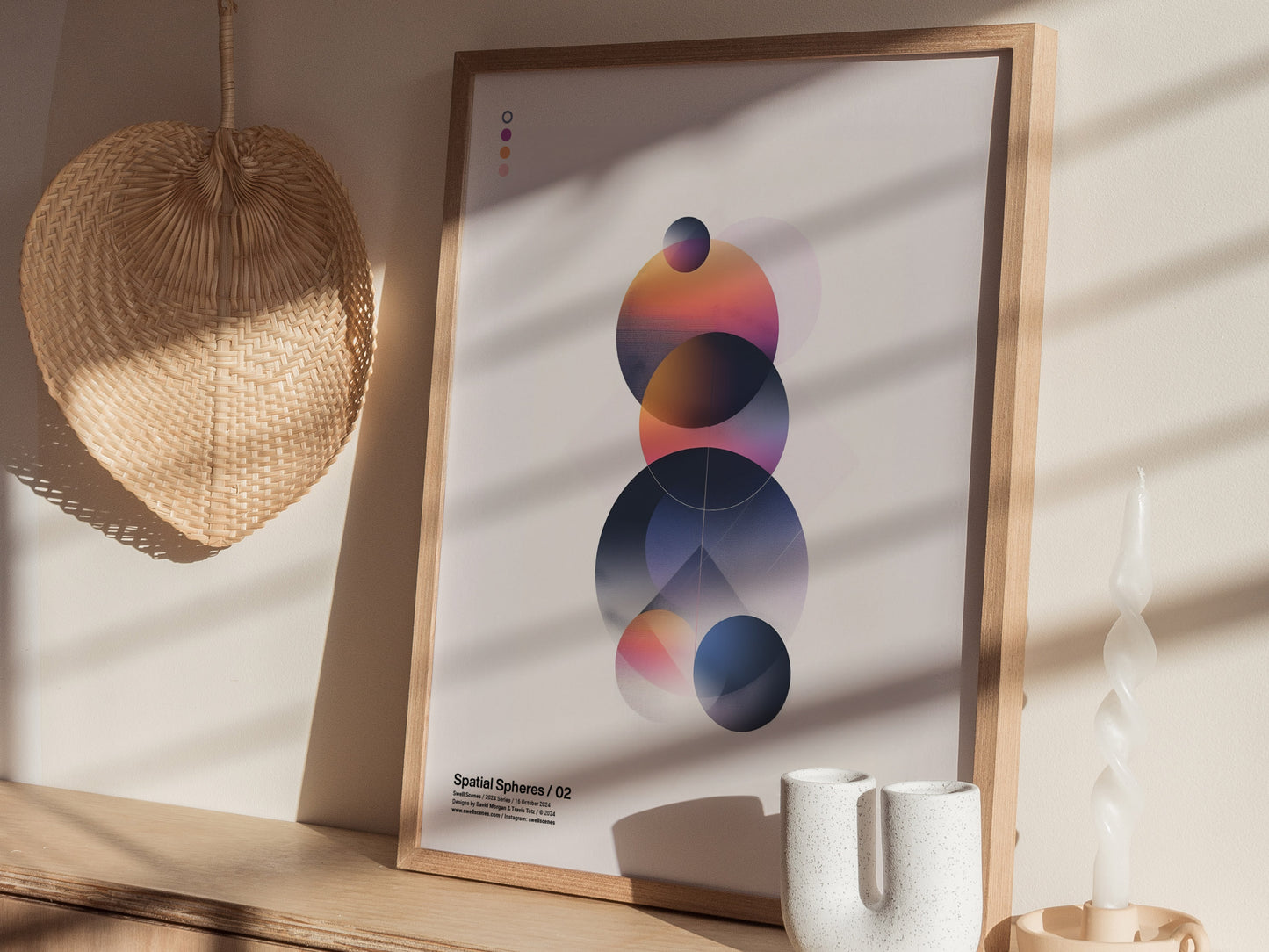 Spatial Spheres 02 Poster | Modern Abstract Art Minimalist Geometric
