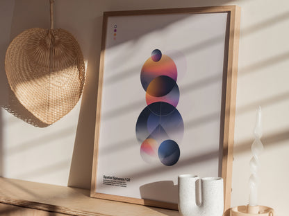 Spatial Spheres 02 Poster | Modern Abstract Art Minimalist Geometric