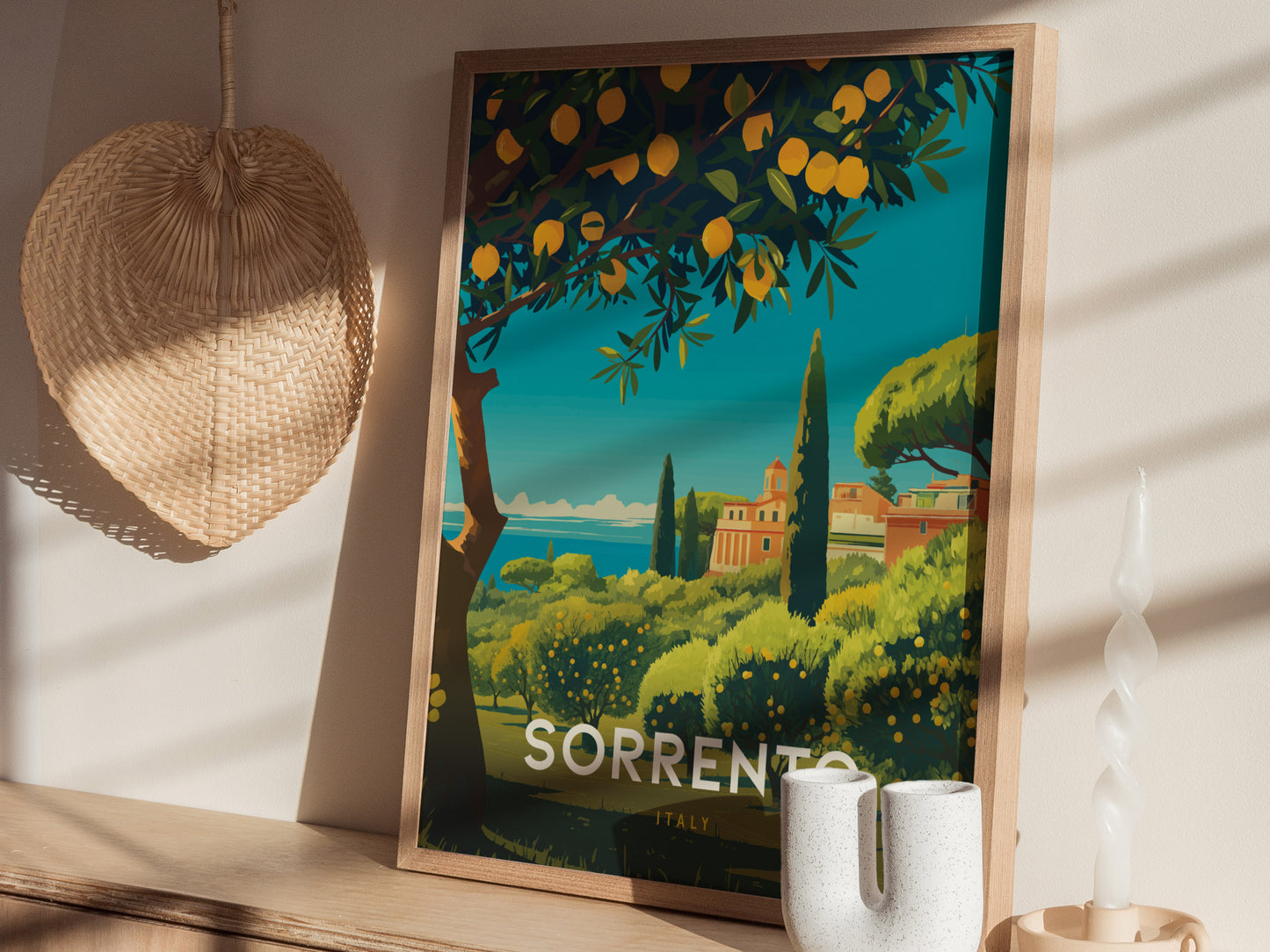 Sorrento Italy Poster | Lemon Coast Art Amalfi Travel Print