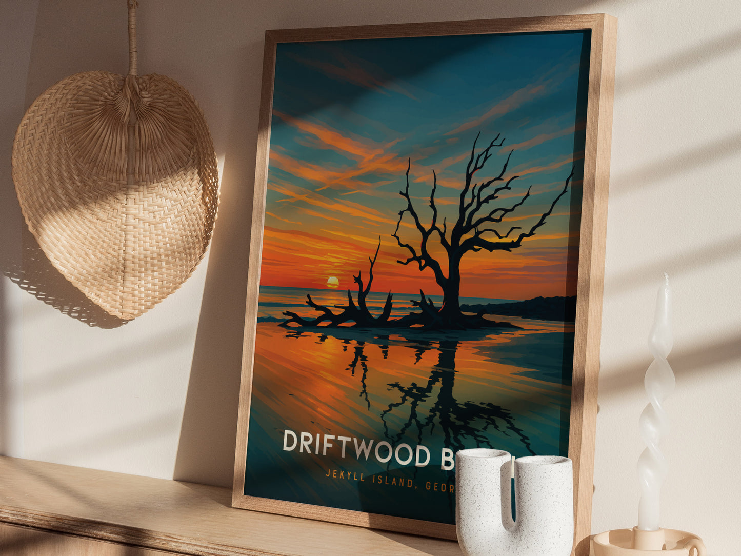 Driftwood Beach Poster | Jekyll Island Georgia Coastal Wall Art | Framed or Unframed