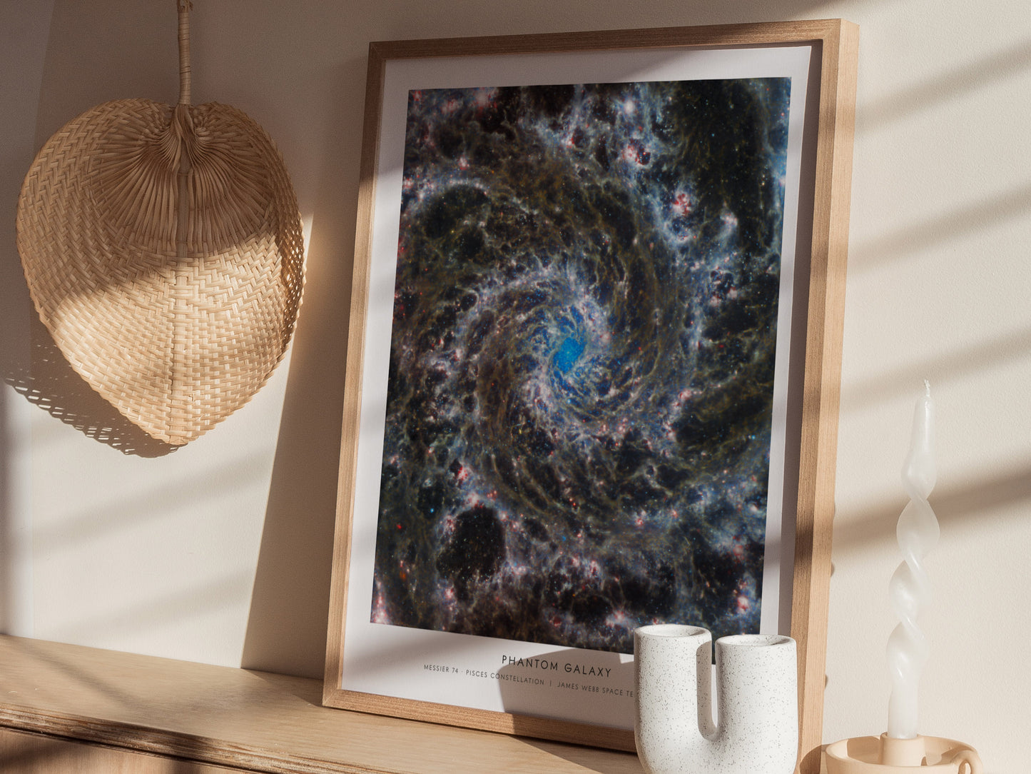 PHANTOM GALAXY Landscape Poster | NASA Space Photography Wall Art — styled in a modern interior