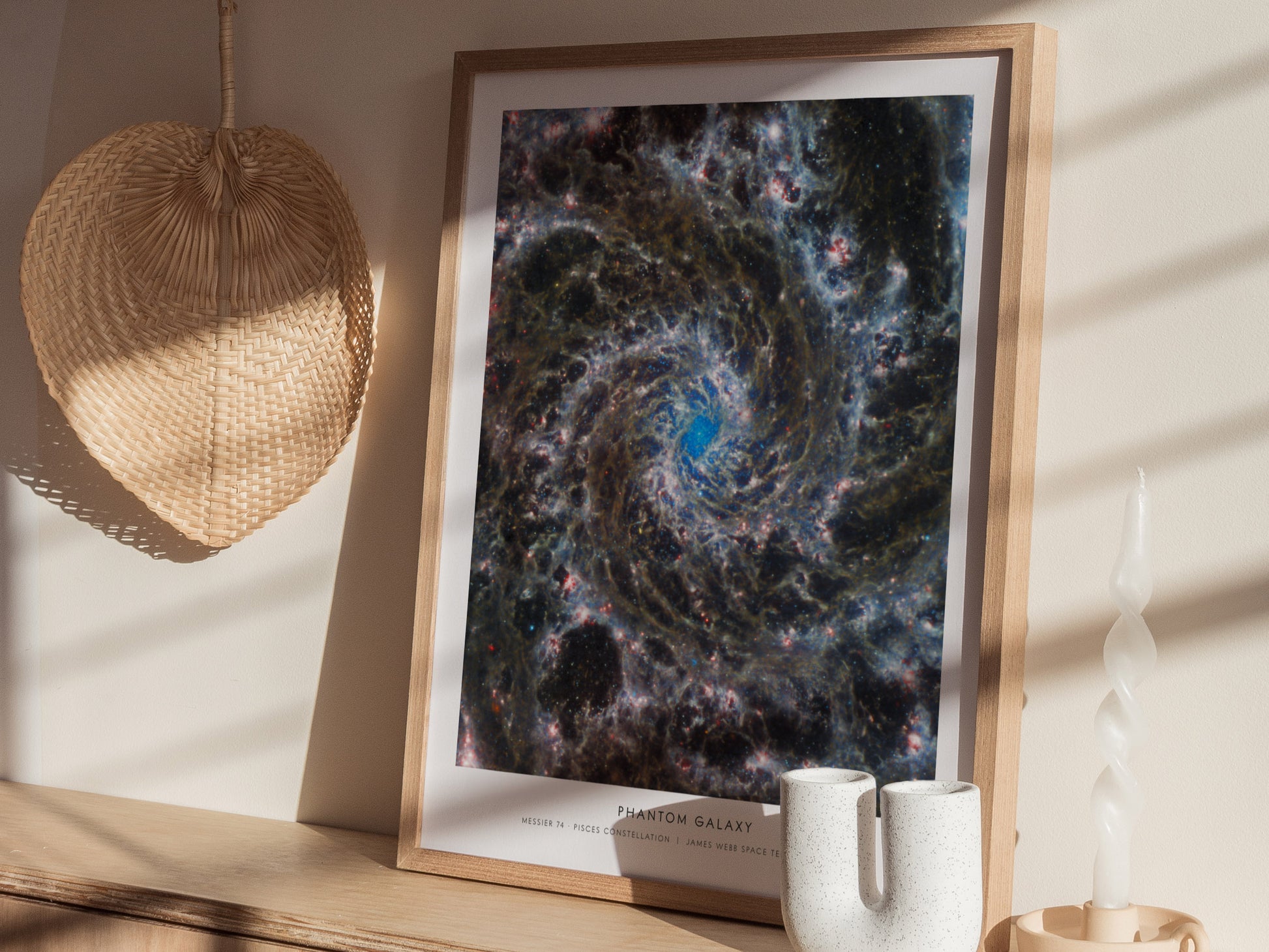 PHANTOM GALAXY Landscape Poster | NASA Space Photography Wall Art — styled in a modern interior