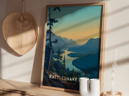 Rattlesnake Ridge Trail Poster | Pacific Northwest Hike Wall Art