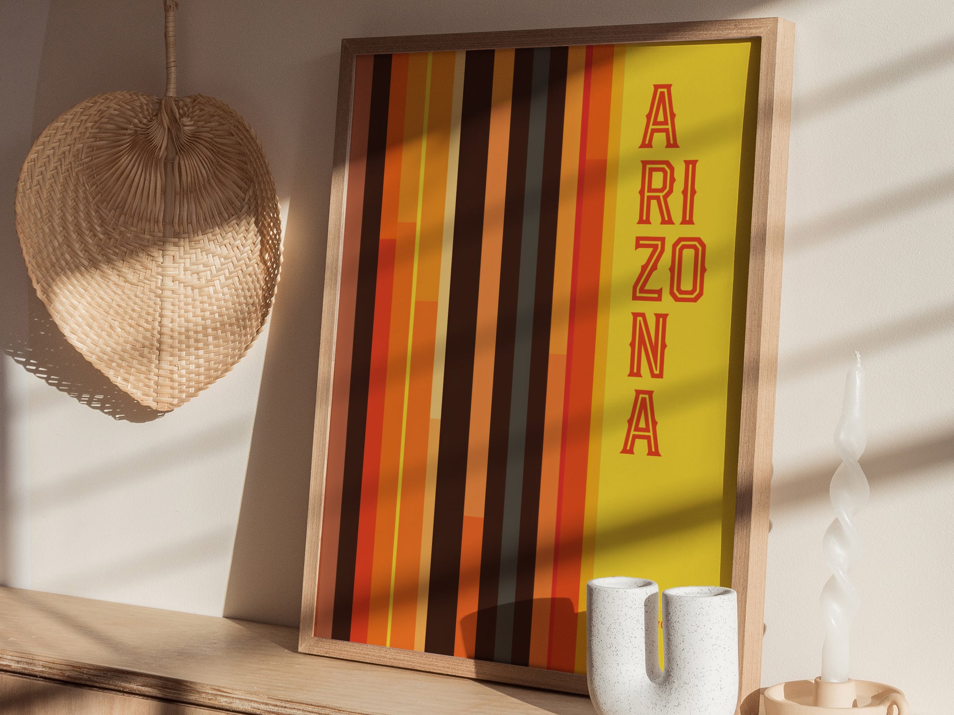 Arizona Minimalist Design Poster | Abstract Grand Canyon State Wall Art