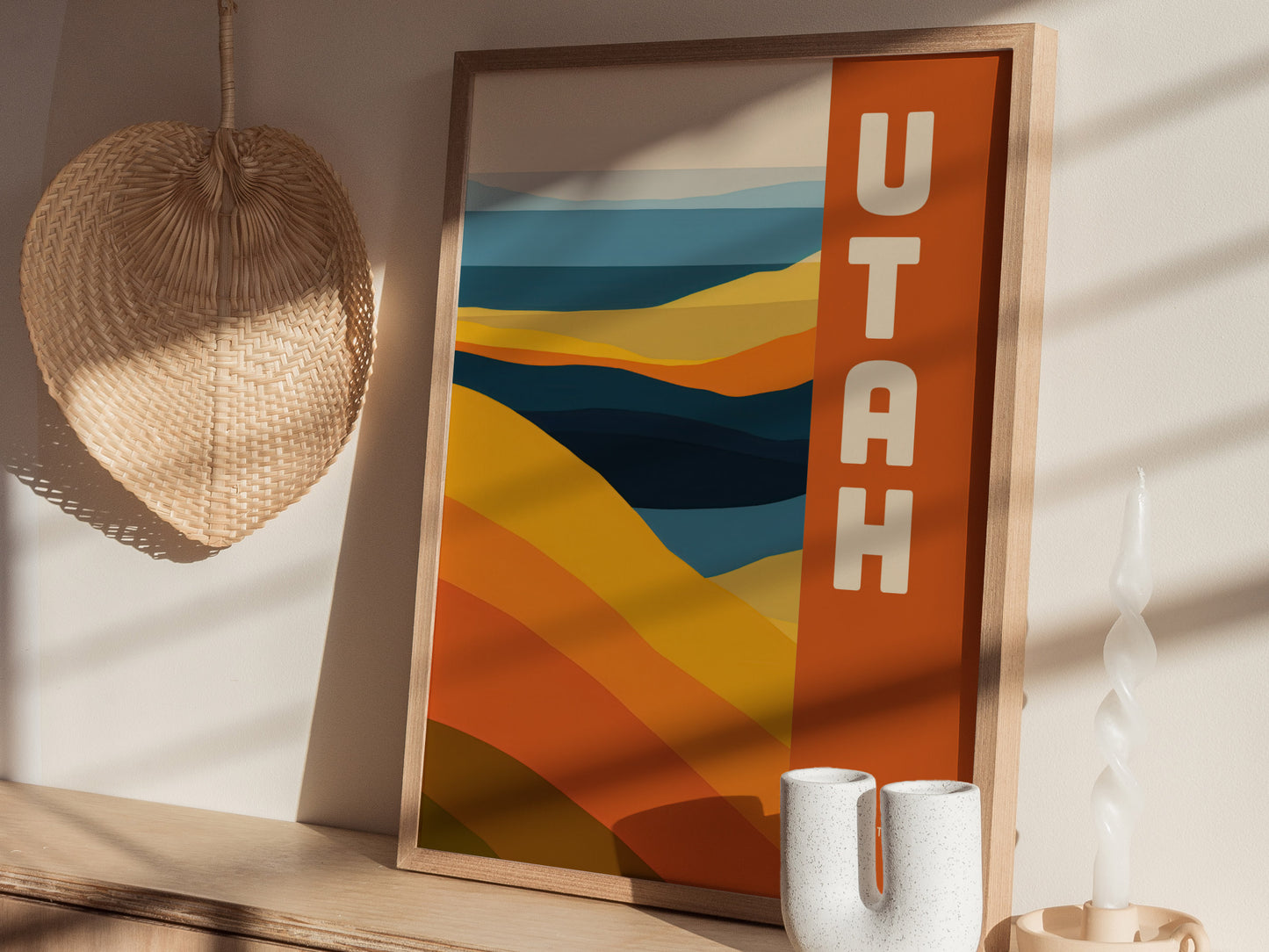 Utah Poster | Beehive State Minimalist Red Rock Abstract Art