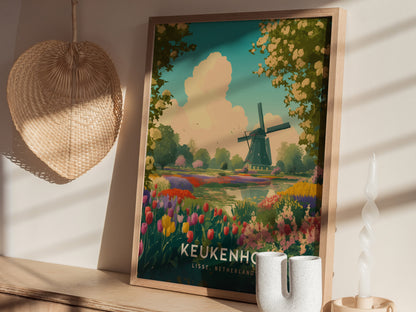 Keukenhof Gardens Poster | Dutch Tulip Garden Wall Art