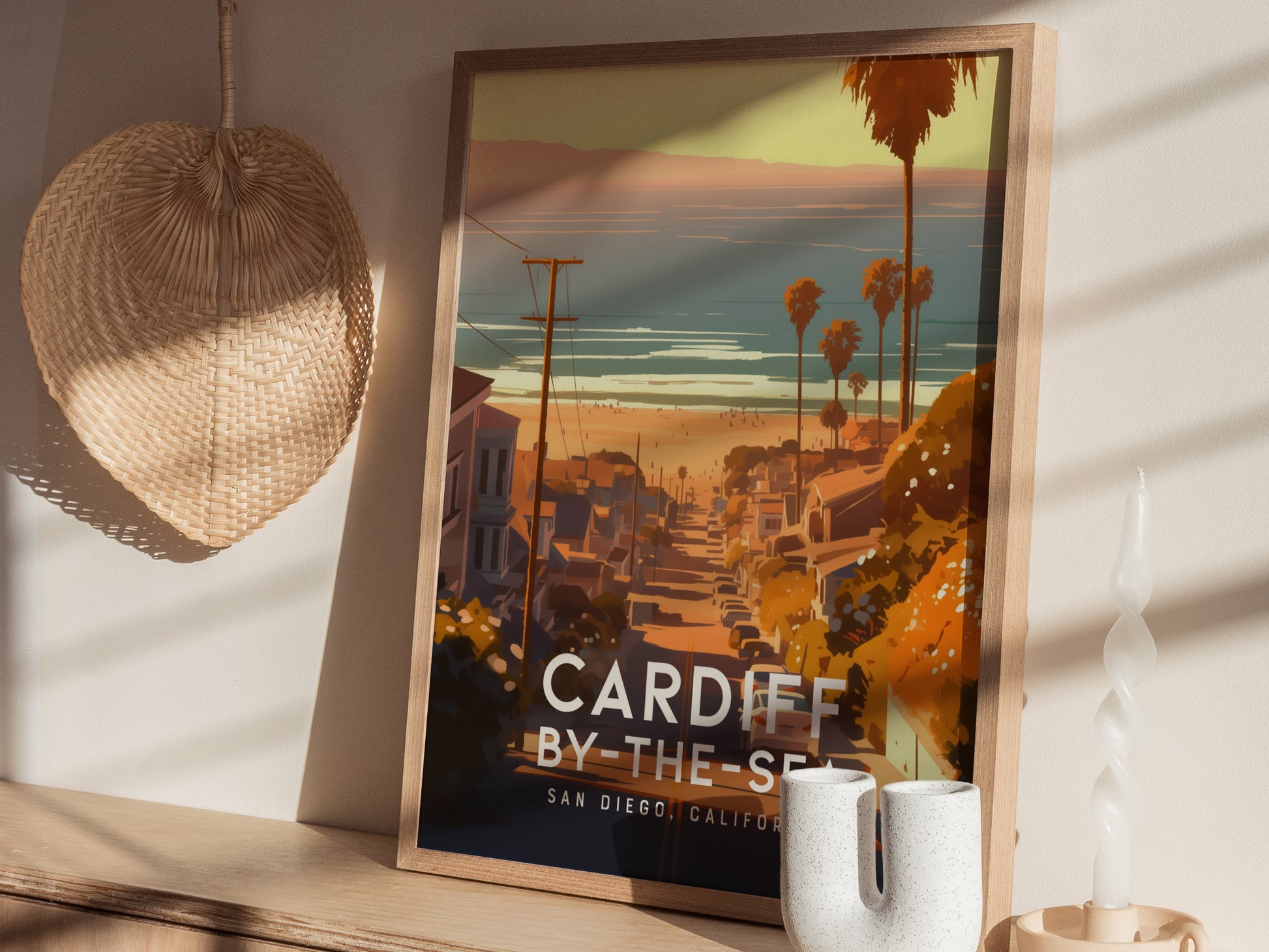 Cardiff By The Sea California Poster | San Diego North County Wall Art | Framed or Unframed