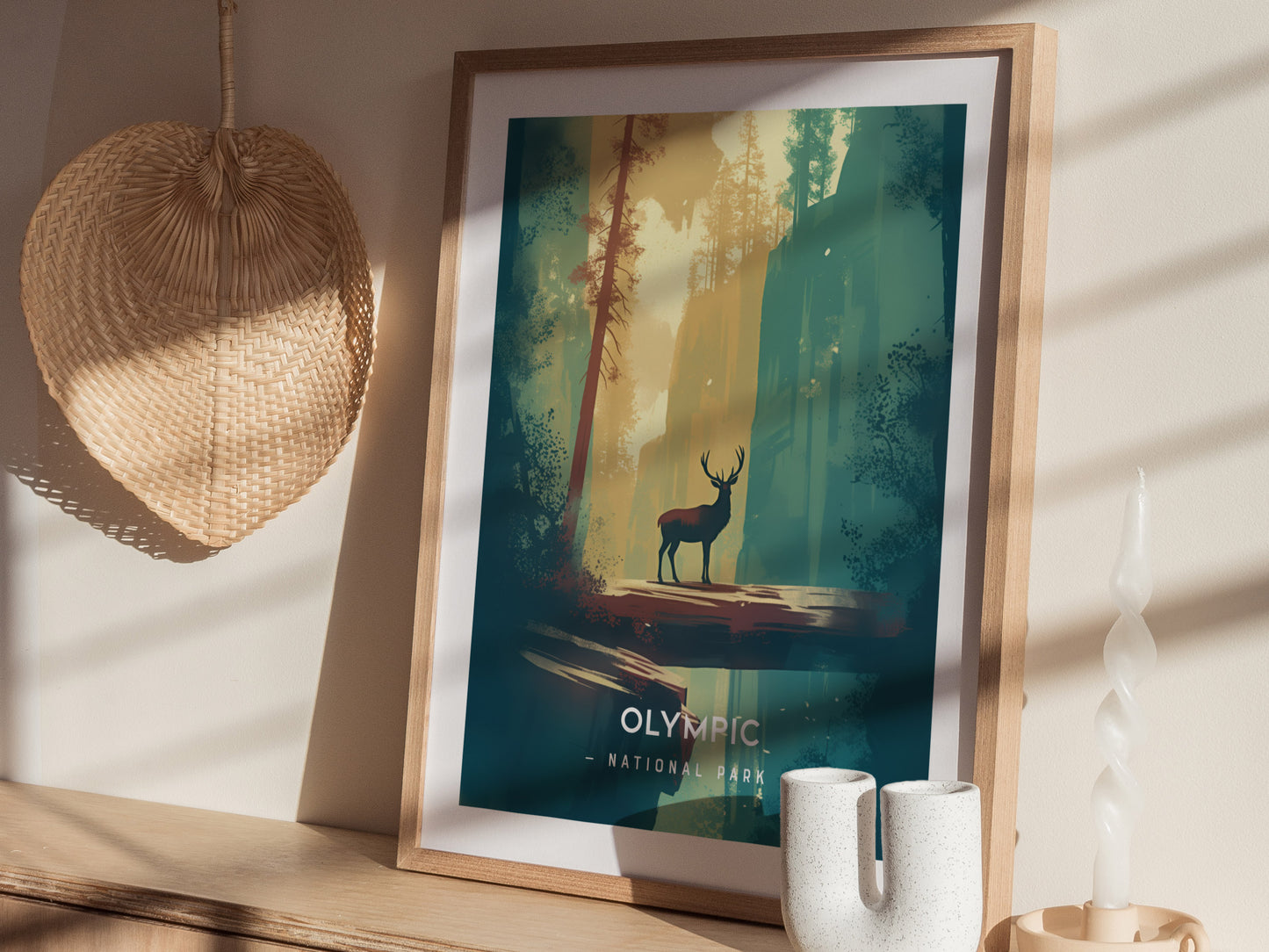 Olympic National Park Minimalist Poster | Pacific Northwest Wall Art Print