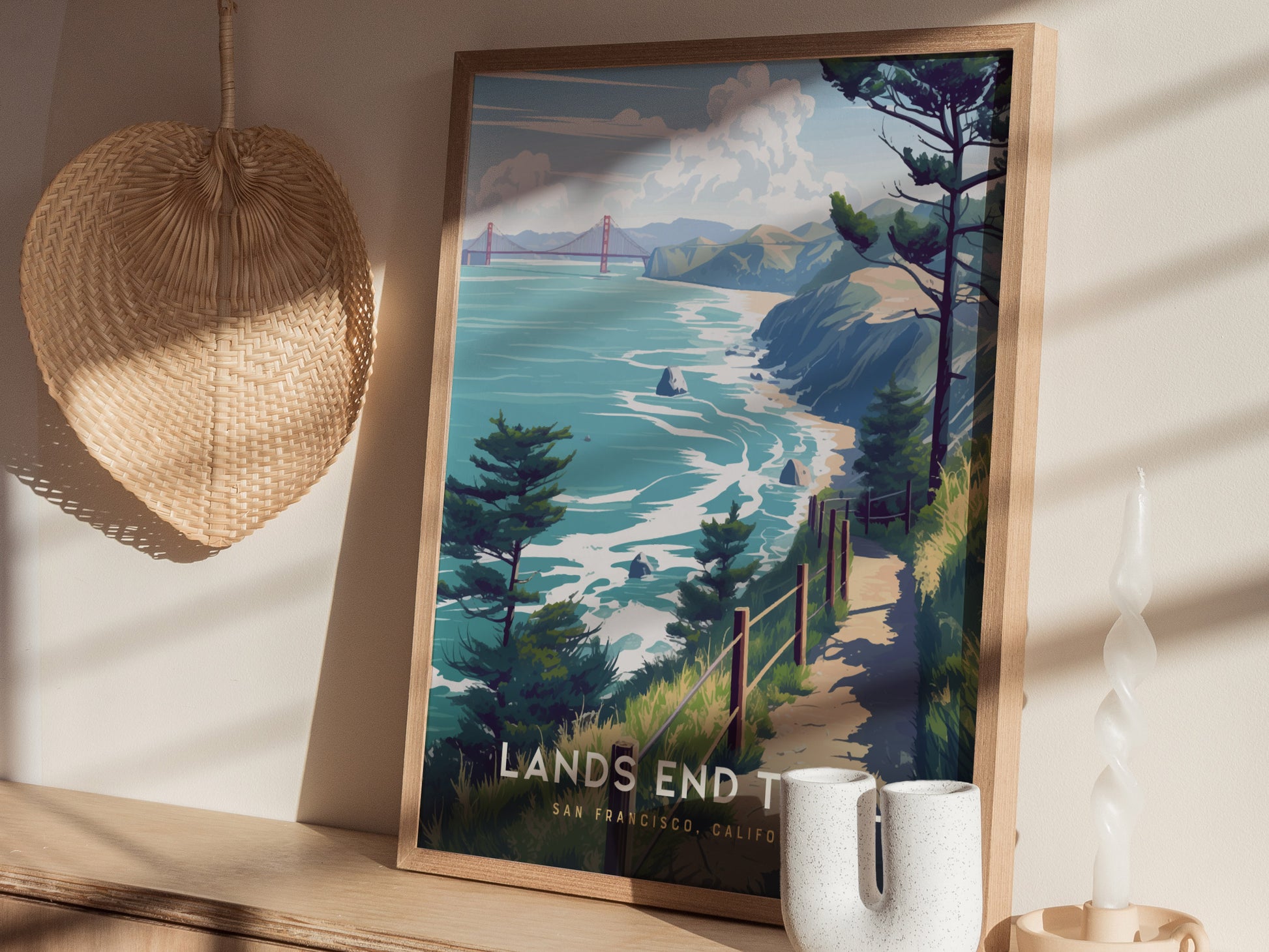 Lands End Trail Poster | San Francisco Coastal Hike Wall Art