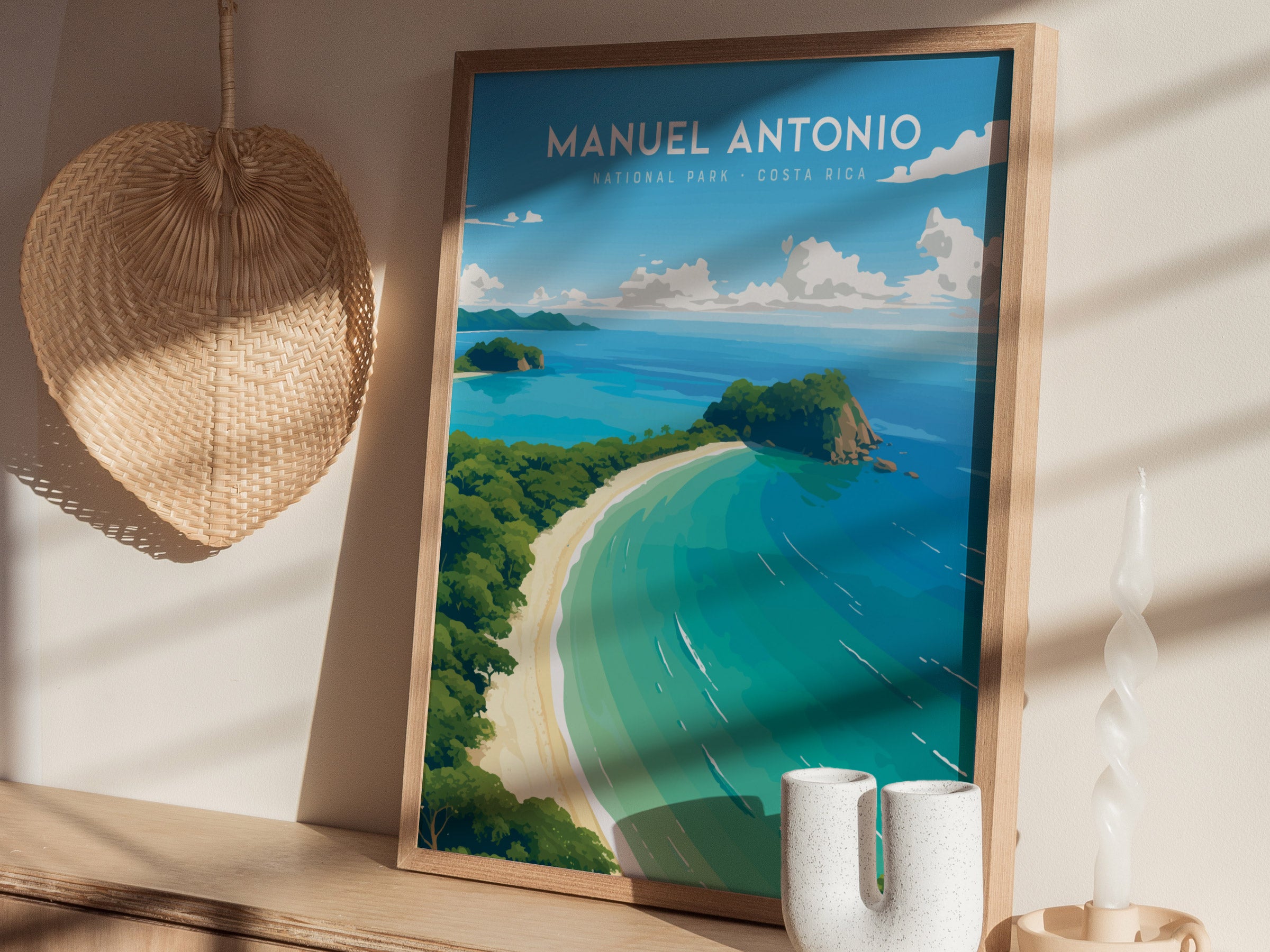 Manuel Antonio National Park Poster | Costa Rica Beach Jungle Wall