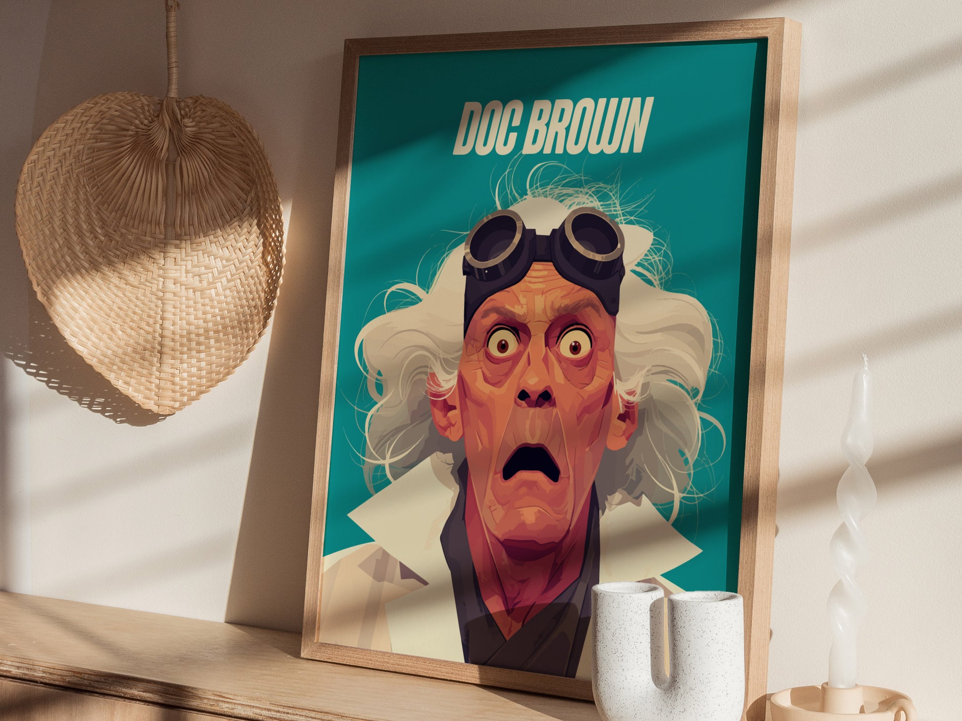 Doc Brown Poster | Back To The Future Wall Art | Framed or Unframed