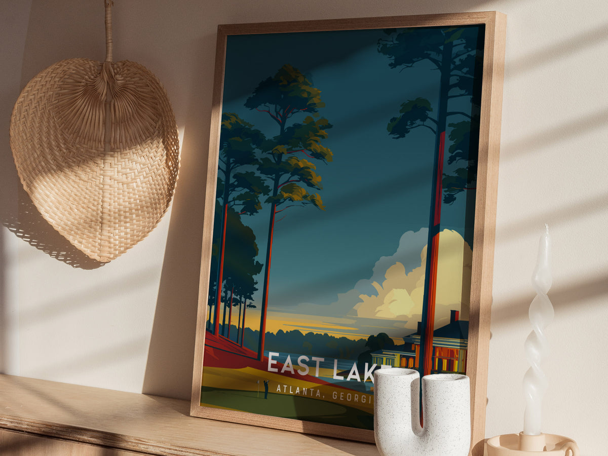East Lake Golf Club, Atlanta, Georgia Poster | Iconic Fairways & Clubhouse Wall Art — styled in a modern interior