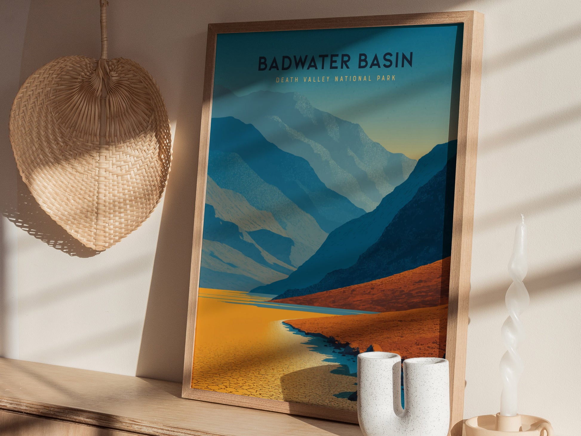 Badwater Basin Death Valley Poster | California National Park Print Wall Art | Framed or Unframed