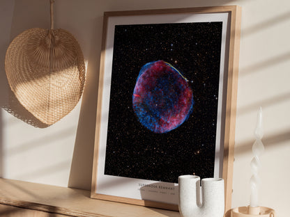 Supernova Remnant Poster | NASA SN 1006 Space Photography Wall Art — styled in a modern interior