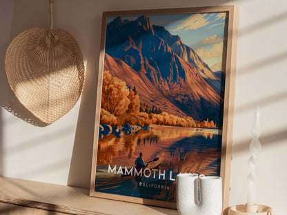 Mammoth Lakes, California Poster | Alpine Lake & Mountain Wilderness Wall Art — styled in a modern interior