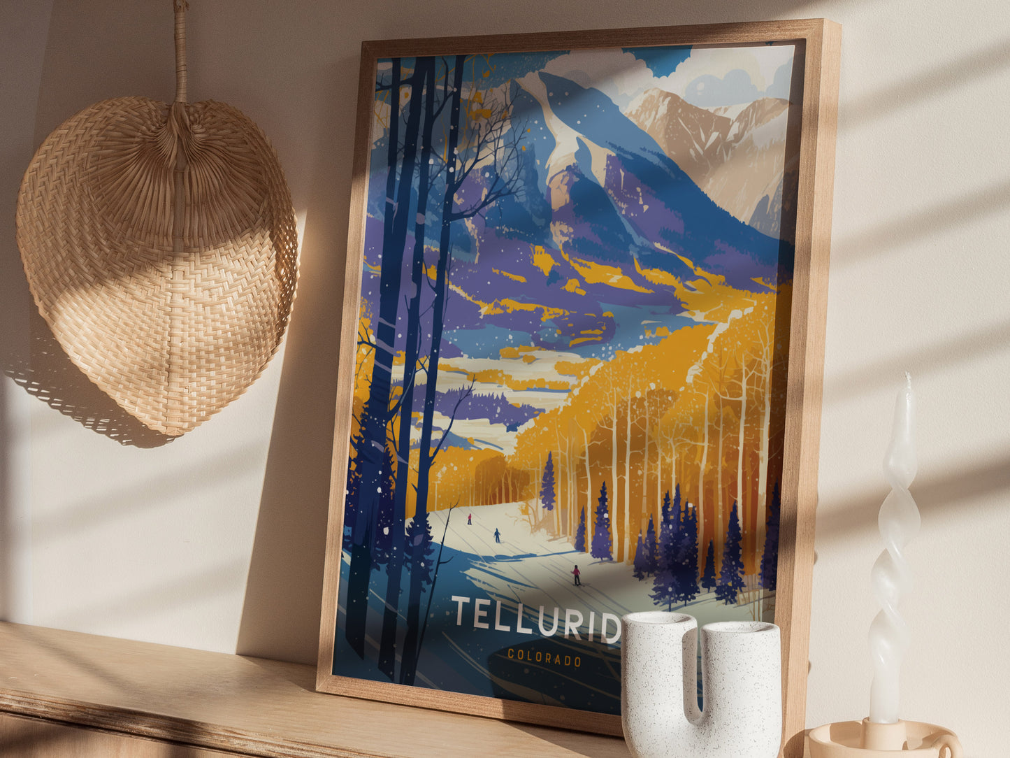 Telluride Poster | Colorado Ski Resort Vintage Rocky Mountain Art Gift