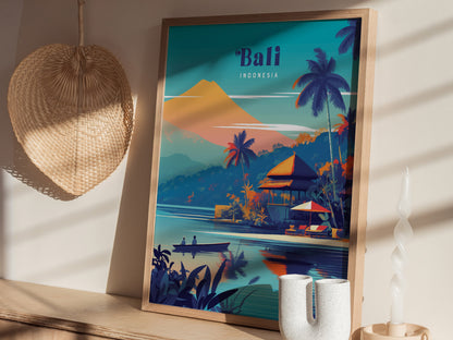 Uluwatu Poster | Bali Indonesia Surf Art | Surfer Gift