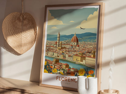 Florence Italy Poster | Europe Travel Print Wall Art | Framed or Unframed