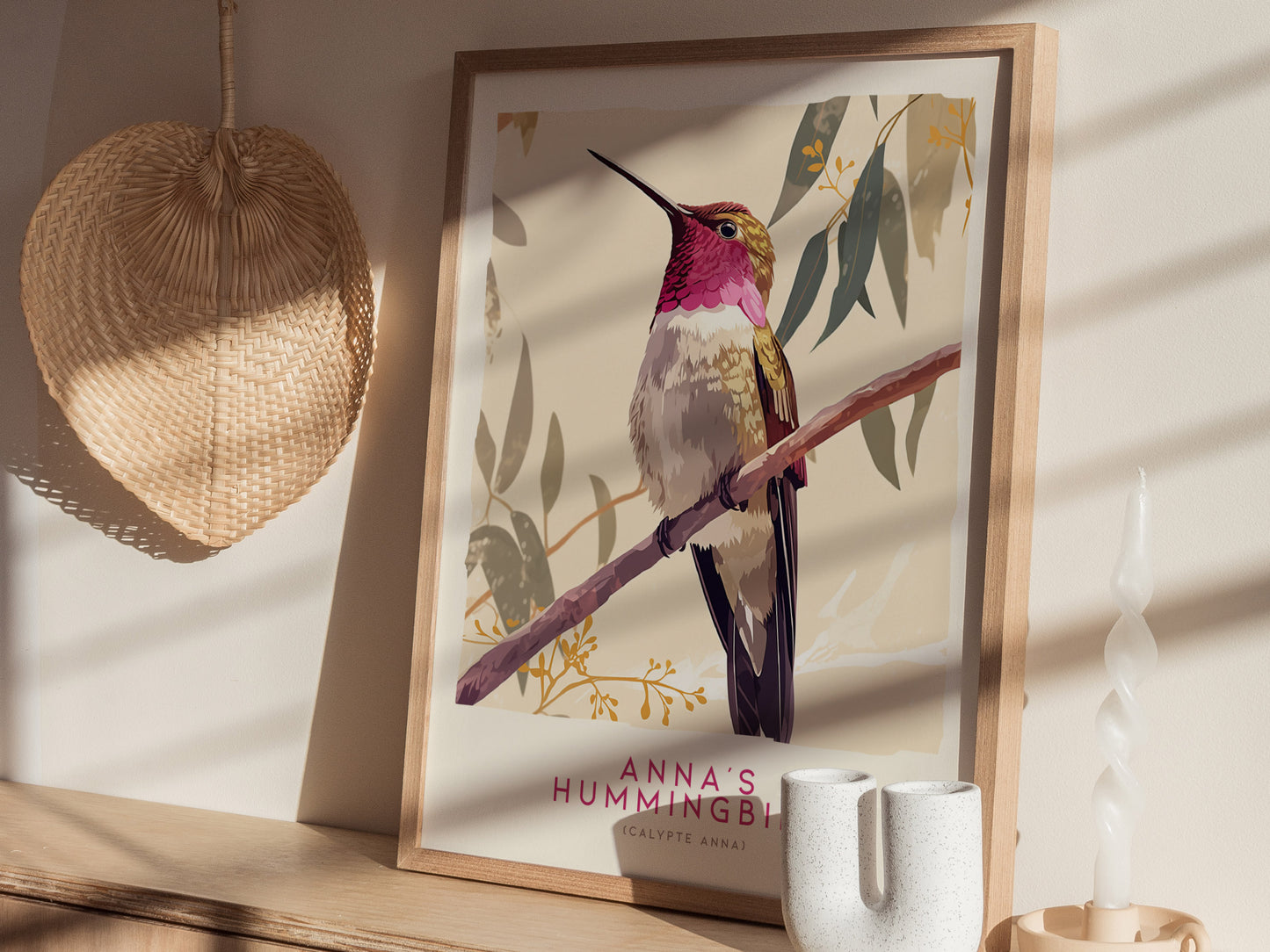 Annas Hummingbird Bird Poster | Vintage Audubon Print Wildlife Wall Art | Framed or Unframed