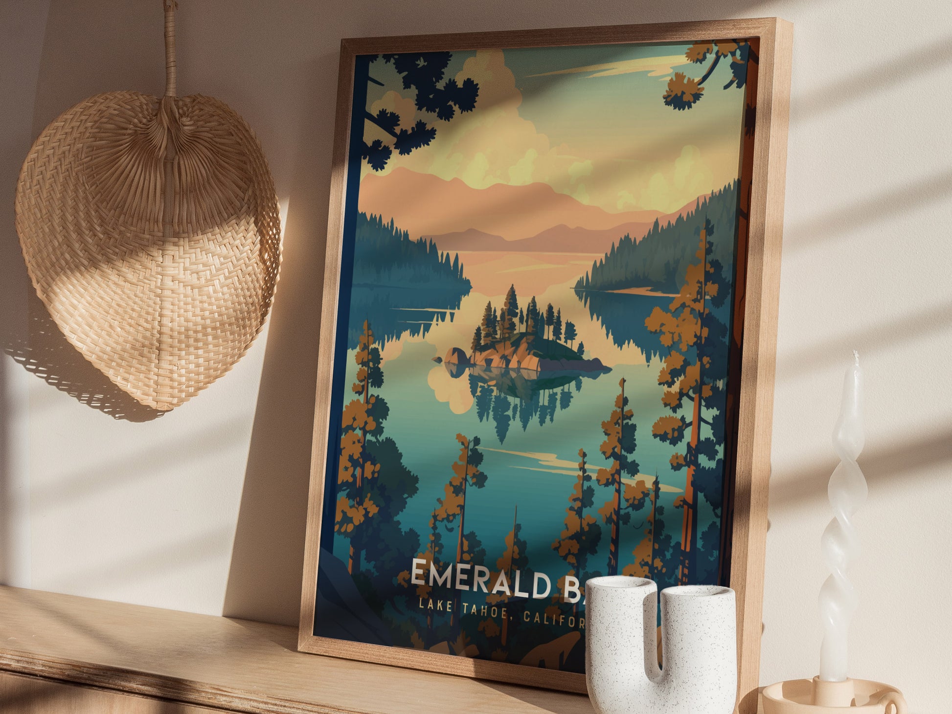 Emerald Bay State Park Poster | Lake Tahoe California Wall Art | Framed or Unframed