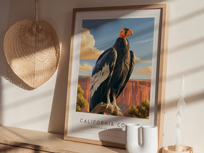 California Condor Poster | Majestic Wingspan Over Rugged Cliffs Wall Art — styled in a modern interior